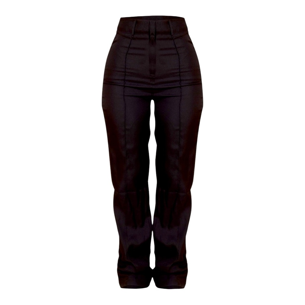 PLT Petite Black High Waisted Straight Leg Pants
